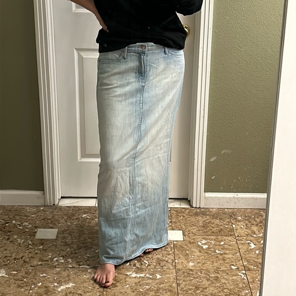 MOTHER DENIM THE STRAIGHT A MAXI SKIRT in HUMMINGBIRD sz 28 - Picture 2 of 13